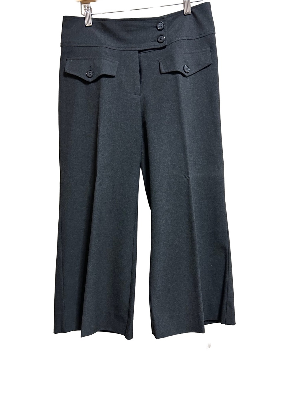 Vintage Karen Kane Gaucho Wide Leg Button Tab Gray Crop 4